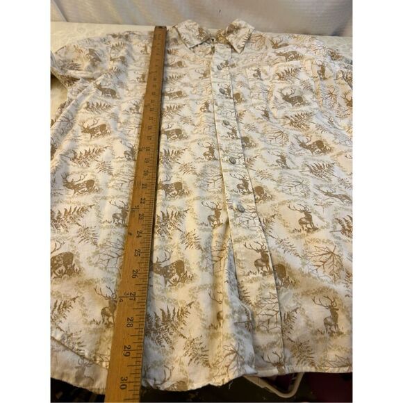 Roundtree & Yorke Outdoor Hunting Button Down Mens Shirt M Medium Deer Leaves rn - Picture 6 of 6